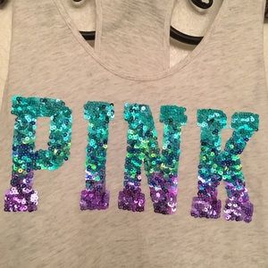 VS Pink Glitter Tank